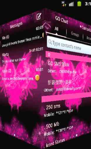 GO SMS Pro Theme Pink Heart 4