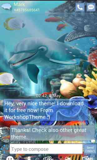 GO SMS Pro Theme water fish 2