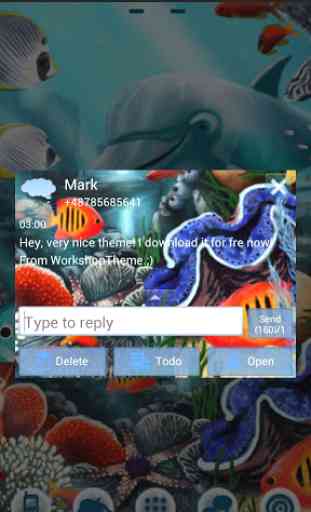 GO SMS Pro Theme water fish 4