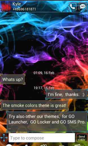 GO SMS Theme Color Smoke 2