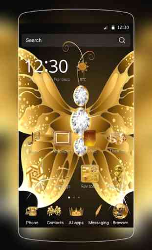 Golden Diamond Butterfly 1