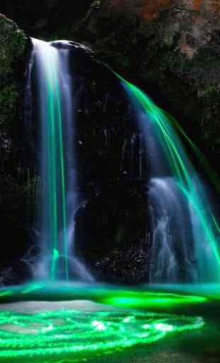 neon live waterfall wallpaper 1
