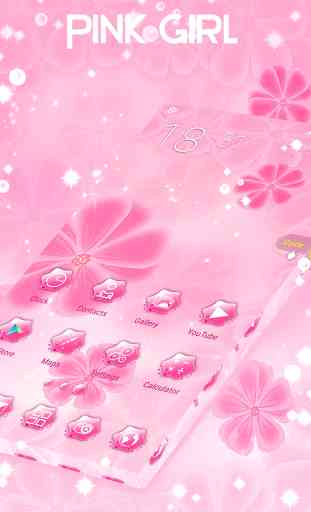 Pink girl GO Launcher Theme 2