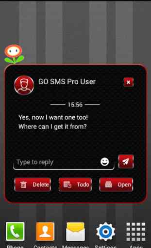 Red GO SMS Theme 3