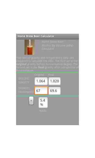 Home Brew Beer ABV Calculator 2