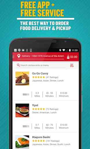 Seamless Food Delivery/Takeout 1