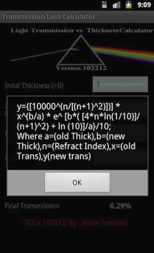 Transmission vs Thickness Calc 2