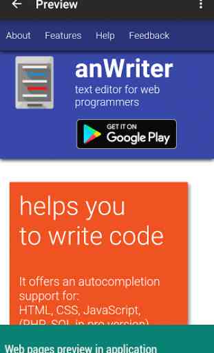 anWriter free HTML editor 2