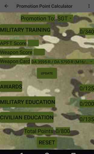 Army Promotion Calculator Lite 3