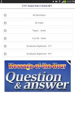 Message Questions/Answers COD 2