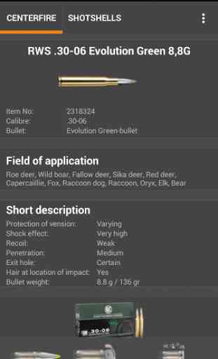 RWS ammo finder for hunters 4