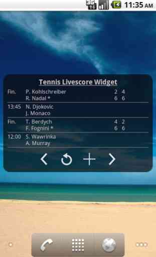 Tennis Livescore Widget 3
