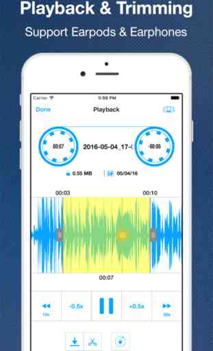 Recorder App Lite - Audio Recording, Voice Memo, Trimming, Playback and Cloud Sharing 2