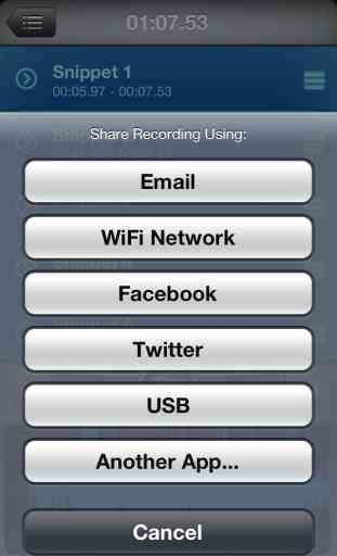 Recorder & Editor ~ iSaidWhat?! ~ Share audio to Twitter, Facebook, WiFi, Email, etc. 4