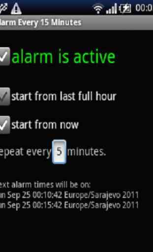 Alarm every 15 minutes 4