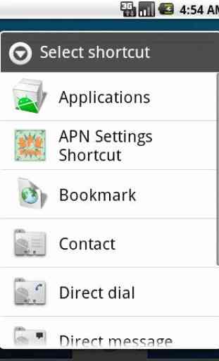 APN Settings Shortcut 1