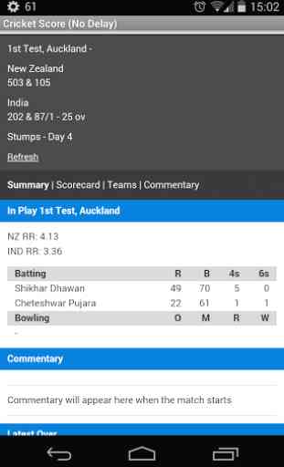 Cricket Score (No Delay) 1