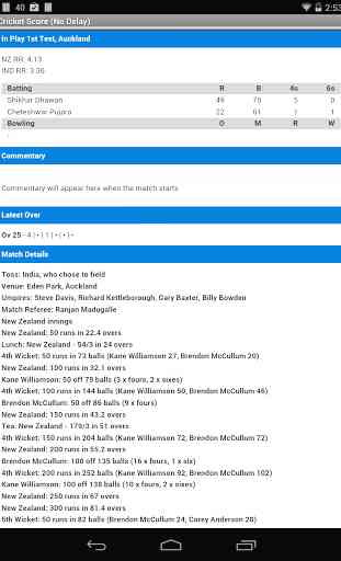 Cricket Score (No Delay) 2