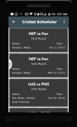 Live cricket schedule 4