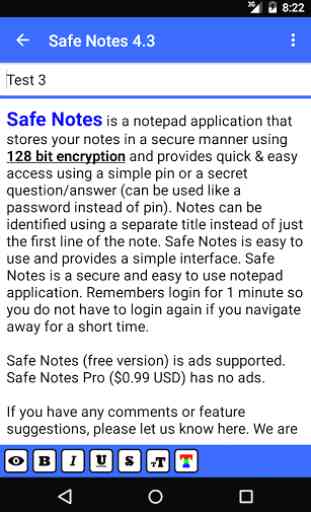Safe Notes is a secure notepad 4