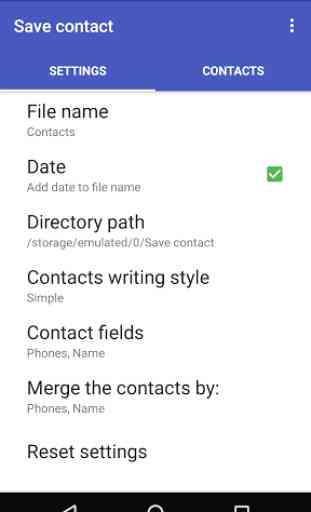 Save contacts to txt 3