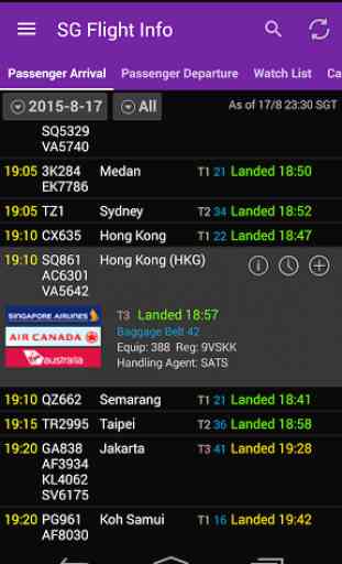 Singapore Flight Info 1