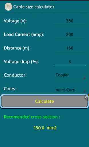 Voltage drop / Cable size calc 4