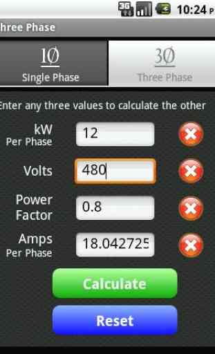 Watts Amps Volts Calculator 4