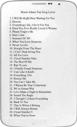 30 Bryan Adams Song Lyrics 1