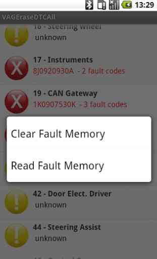DTC Fault Memory erase for VAG 3