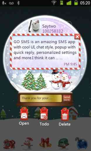 GO SMS Pro Snowlove Popup them 1