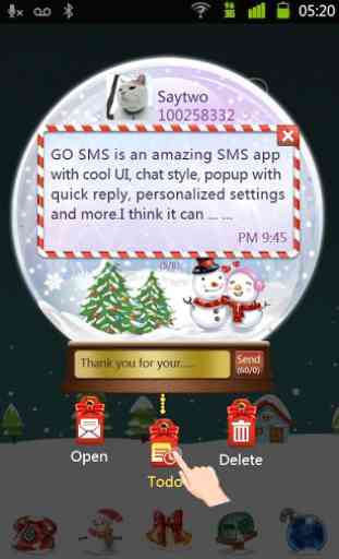 GO SMS Pro Snowlove Popup them 2