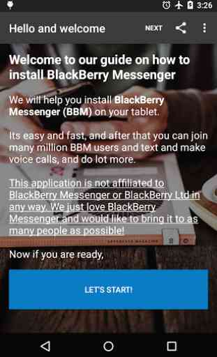 Install GUIDE: BBM for tablet 1