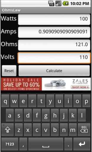 Ohms Law Calculator 2