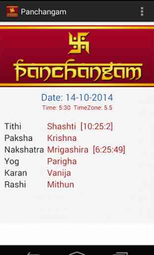 Panchang - Hindu Calendar 1