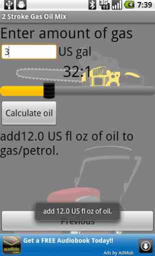 2 Stroke Gas Oil Mix Calc 2