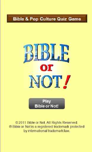 Bible or Not® Bible Quiz Game 1