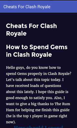 Guide For Clash Royale Cheats 1