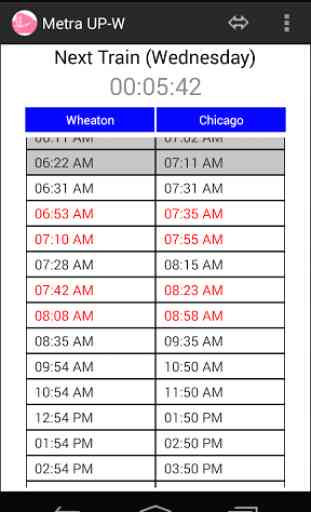 Schedule for Metra UP-W 3