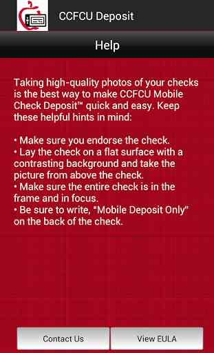 CCFCU Mobile Check Deposit 2