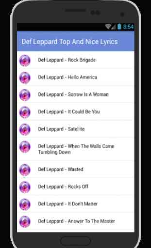 Def Leppard Hits And Lyrics 1