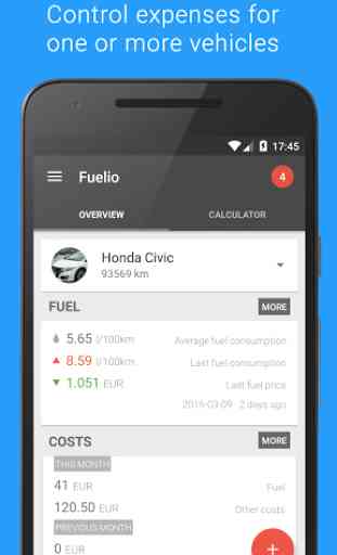 Fuelio: Gas log & costs 1