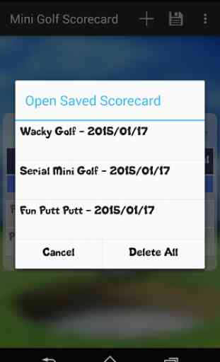Mini Golf Scorecard 4