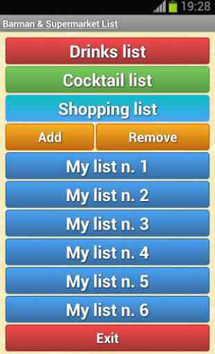 Barman: Shopping&Cocktail list 1