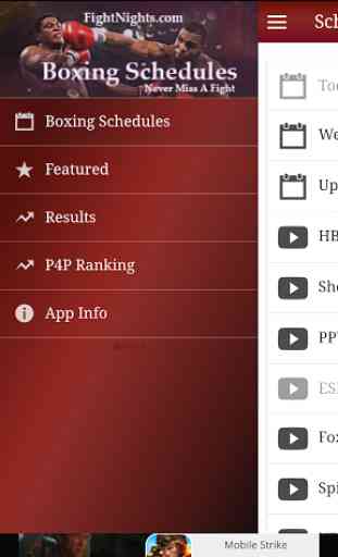 Boxing Schedule by FightNights 1