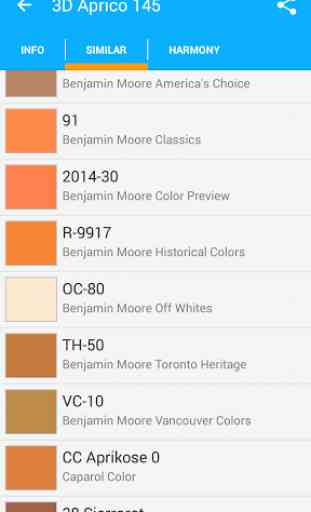 Colors List. Catalog of paints 4