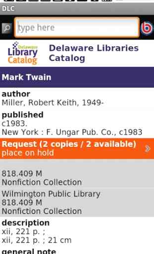 Delaware Library Catalog (DLC) 2