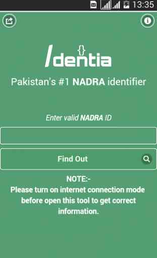 Identia (NADRA ID Identifier) 1