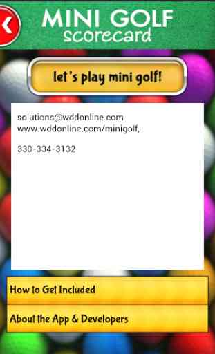 My Mini Golf Scorecard 3