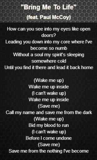 Evanescence Lyrics 3